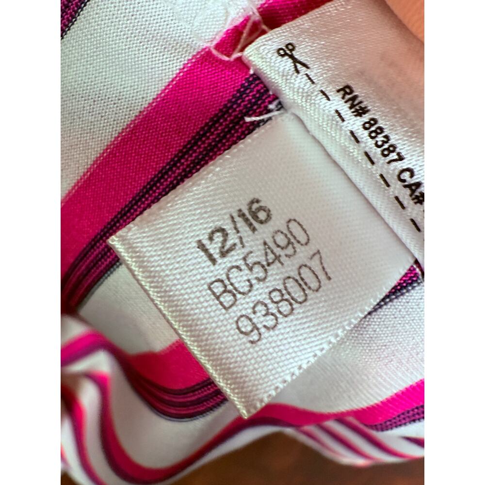 Adidas Performance Stretch Golf Activewear Polo Striped Pink Blue Mens Large - Picture 6 of 8